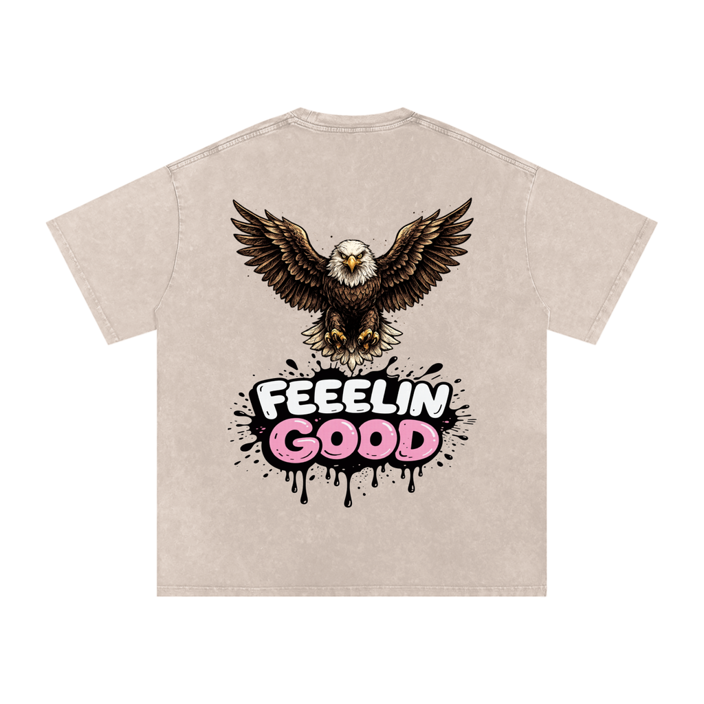 Snow Washed Oversized Cotton T-Shirt