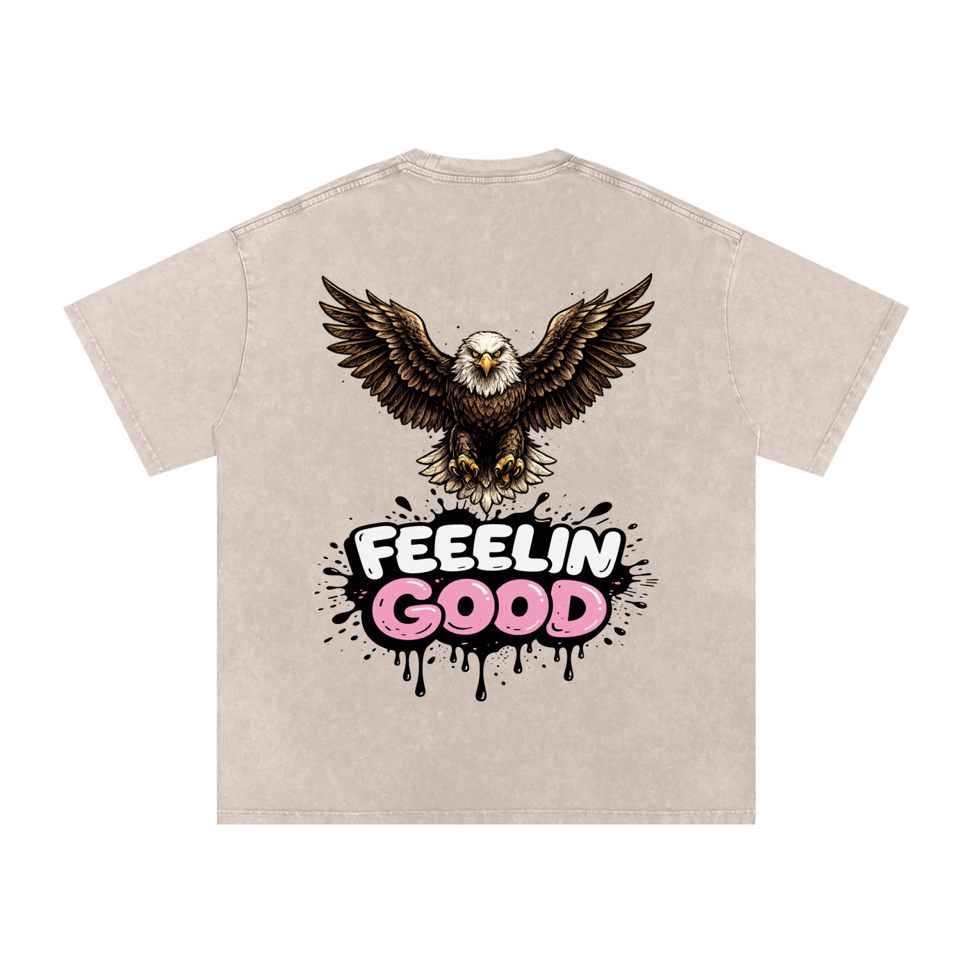 Snow Washed Oversized Cotton T-Shirt