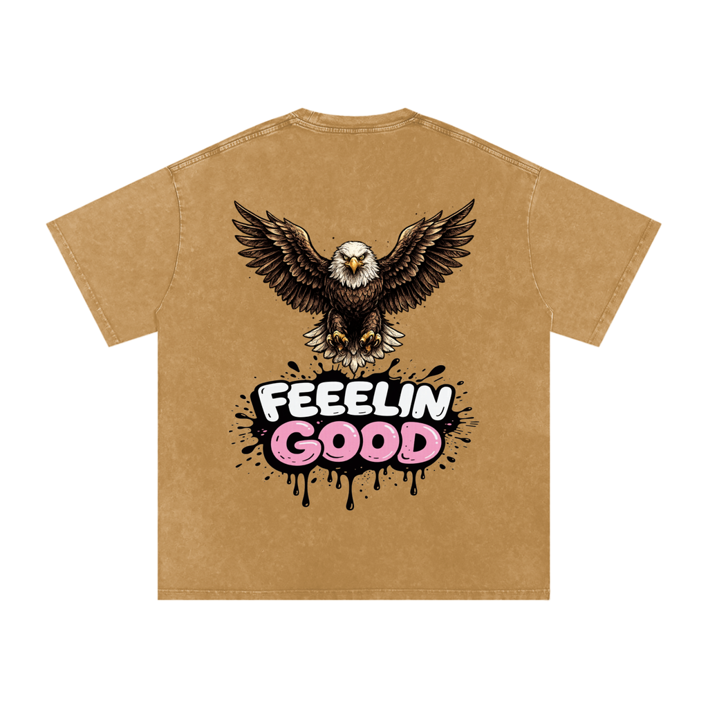 Snow Washed Oversized Cotton T-Shirt