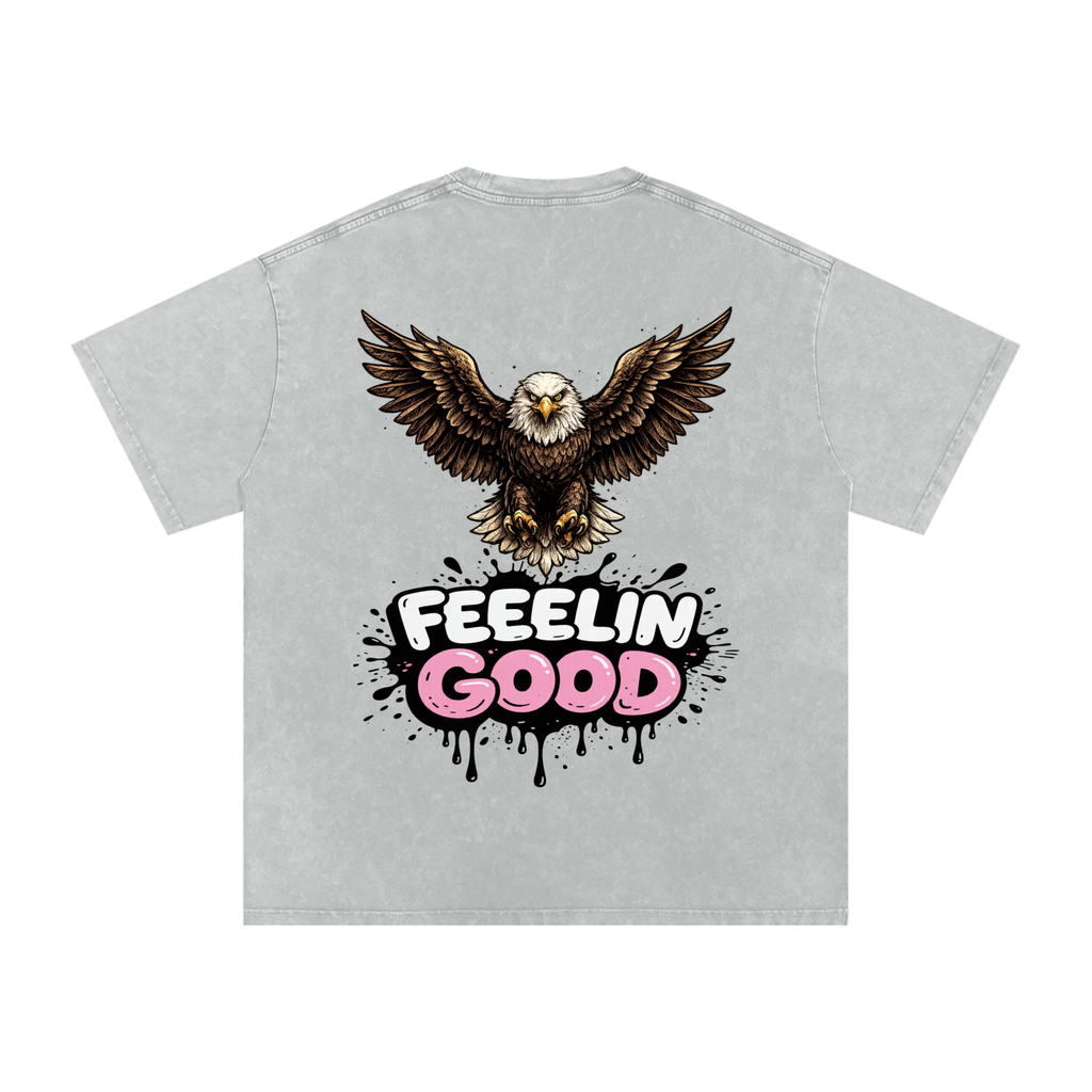 Snow Washed Oversized Cotton T-Shirt
