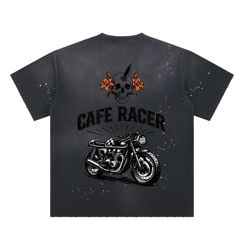 Hand-Frayed Sunfade Paint Splatter T-Shirt