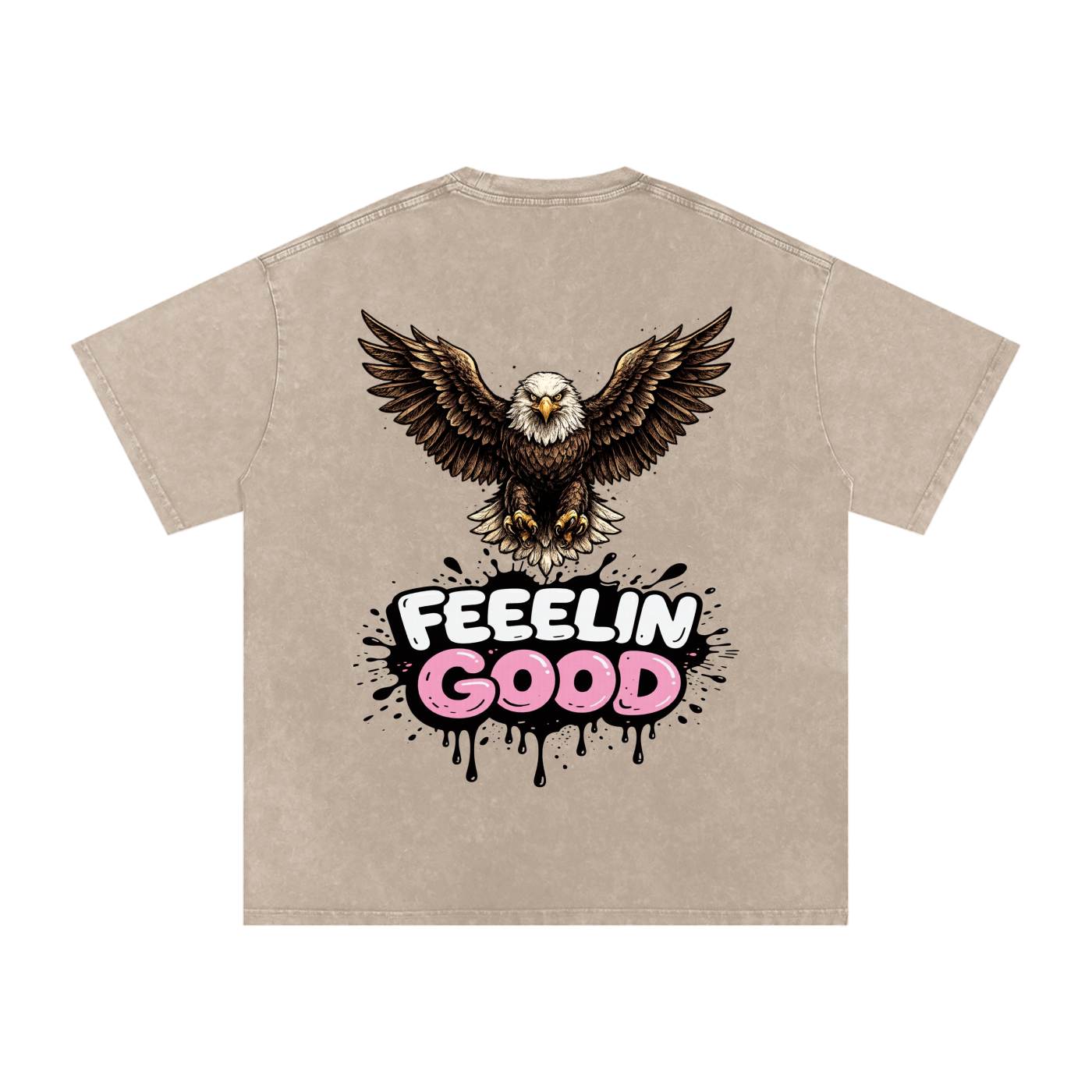 Snow Washed Oversized Cotton T-Shirt