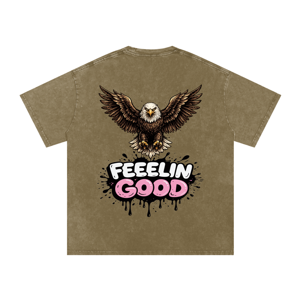 Snow Washed Oversized Cotton T-Shirt
